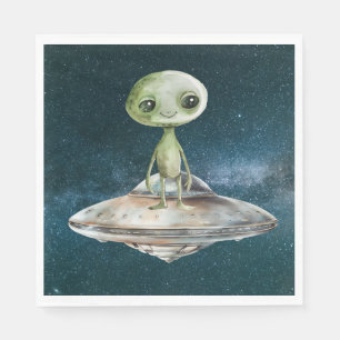Alieninvasion Weltraum Geburtstag Serviette