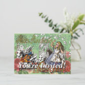 Alienkarten Wunderland Haskaninchen Einladung (Stehend Vorderseite)