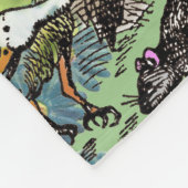 Alienkarten Wunderland Haskaninchen Fleecedecke (Ecke)