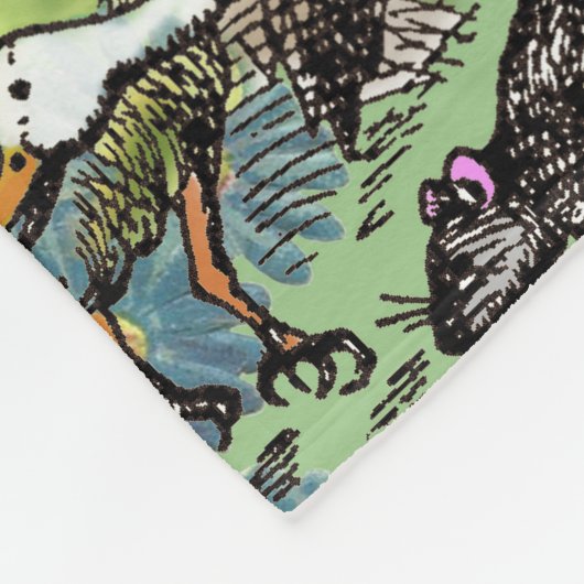 Alienkarten Wunderland Haskaninchen Fleecedecke (Ecke)