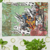 Alienkarten Wunderland Haskaninchen Geschirrtuch (Gefaltet)