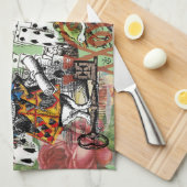 Alienkarten Wunderland Haskaninchen Geschirrtuch (Viertel Falte)