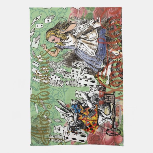 Alienkarten Wunderland Haskaninchen Geschirrtuch (Vertikal)