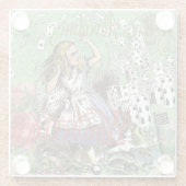 Alienkarten Wunderland Haskaninchen Glasuntersetzer (Rückseite)