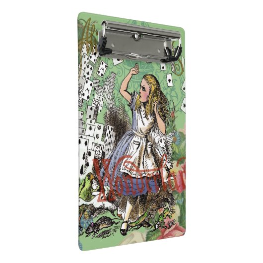 Alienkarten Wunderland Haskaninchen Mini Klemmbrett (Schrägansicht)