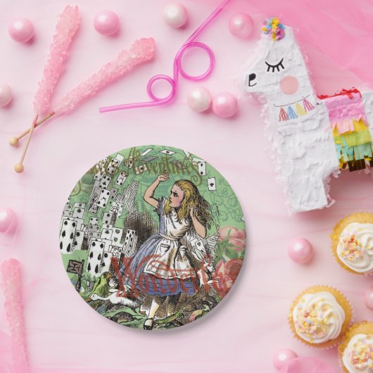 Alienkarten Wunderland Haskaninchen Pappteller (Party)