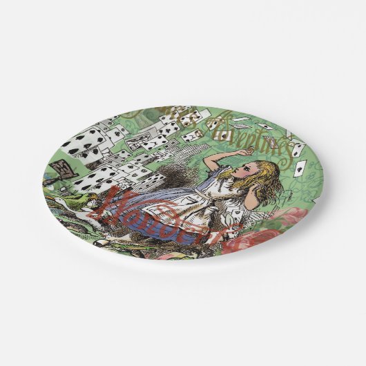 Alienkarten Wunderland Haskaninchen Pappteller (Schrägansicht)