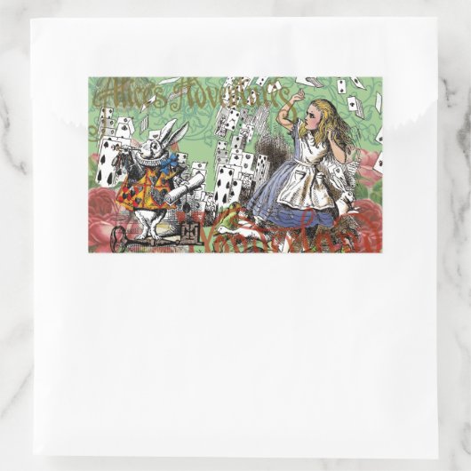 Alienkarten Wunderland Haskaninchen Rechteckiger Aufkleber (Tasche)