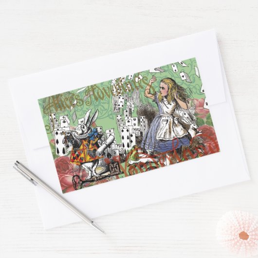 Alienkarten Wunderland Haskaninchen Rechteckiger Aufkleber (Umschlag)