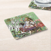 Alienkarten Wunderland Haskaninchen Rechteckiger Pappuntersetzer (angewinkelt)