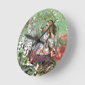 Alienkarten Wunderland Haskaninchen Runde Wanduhr (Winkel)