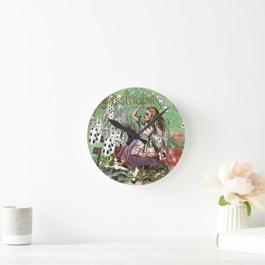 Alienkarten Wunderland Haskaninchen Runde Wanduhr (Zuhause)