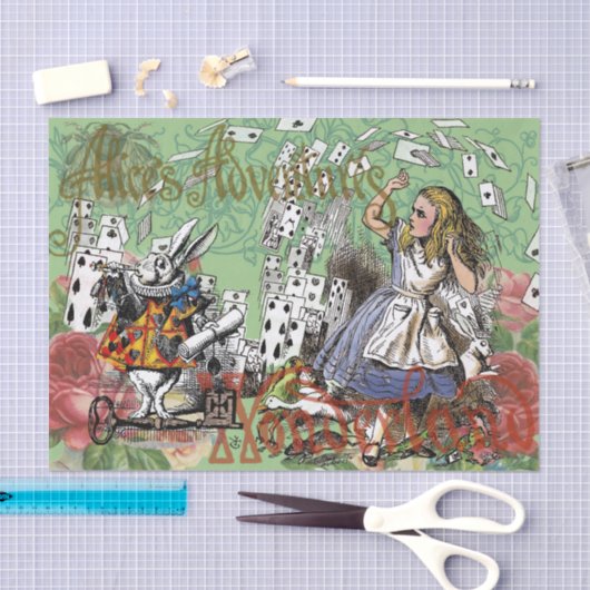 Alienkarten Wunderland Haskaninchen Seidenpapier (Handwerk)