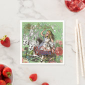 Alienkarten Wunderland Haskaninchen Serviette (Beispiel)