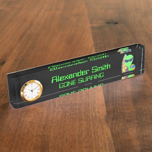 AlienLGM Geek-Spaß-Schreibtisch-Spaß Z lustiger Namensplakette (Seite)