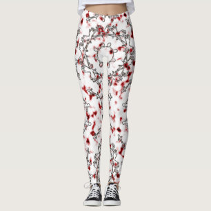Alienmandala-Silber und rote Plasma-Leggings Leggings