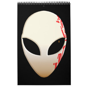 Alienmaske mit futuristischen Markierungen Kalender