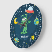 Alienmonster-Illustrations-Cartoon im Raum Große Wanduhr (Winkel)