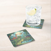 Aliens and Dinosaurs Adventure Rechteckiger Pappuntersetzer (Vor Ort)