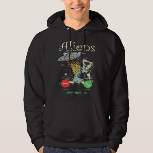 Aliens Are Calling Alien Alien Alien UFO Kids Hoodie (Vorderseite)