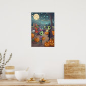 Aliens Celebrate Halloween on Earth – Cosmic Costu Poster (Küche)