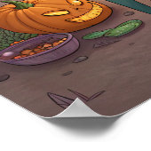 Aliens Celebrate Halloween on Earth – Cosmic Costu Poster (Ecke)