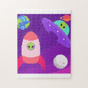 Aliens im Weltraum Puzzle
