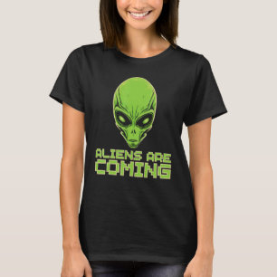 Aliens kommen Alien Kopf UFO Human Festival Ko T-Shirt