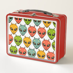 Aliens-Muster-Metall-Lunchbox Metall Brotdose