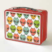 Aliens-Muster-Metall-Lunchbox Metall Brotdose (Rückseite)