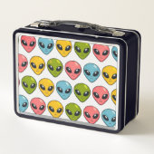 Aliens-Muster-Metall-Lunchbox Metall Brotdose (Rückseite)