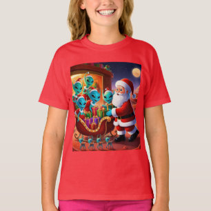 Aliens packen Santas Schlitten T-Shirt