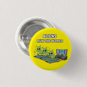 Aliens Run the World Button (Vorne & Hinten)