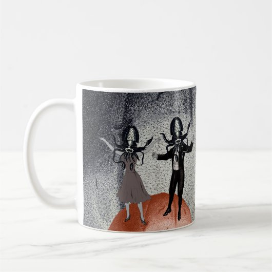 Aliens Tanzfeier Kaffeetasse (Links)