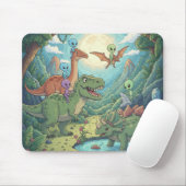 Aliens und Dinosaurier-Abenteuer Mousepad (Mit Mouse)