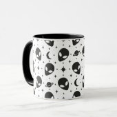 Aliens und Sterne Tasse (Vorderseite Links)