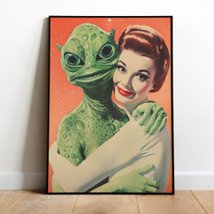 Aliens Wandkunst Druckbare Alien-Liebeskunst Vinta Poster