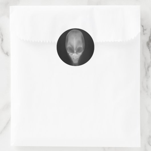 Alienschädel-Röntgenaufnahme Runder Aufkleber (Tasche)