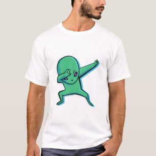 Aliensymbol lustige Geste handgezeichnete Cartoon T-Shirt