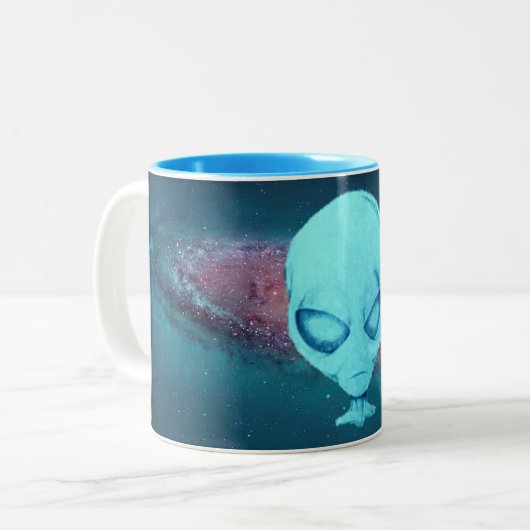 Alienwear aquamarine alien-Tasse Zweifarbige Tasse (Vorderseite Links)