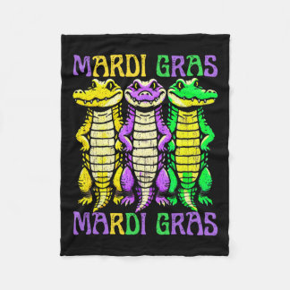 Aligator Crocodiles Louisiana Mardi Gras Karnival Fleecedecke