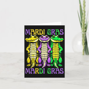 Aligator Crocodiles Louisiana Mardi Gras Karnival Karte