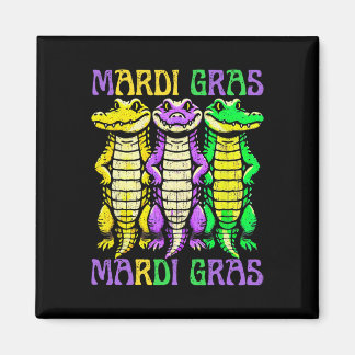 Aligator Crocodiles Louisiana Mardi Gras Karnival Magnet