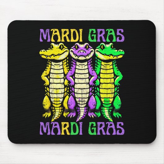 Aligator Crocodiles Louisiana Mardi Gras Karnival Mousepad (Vorne)