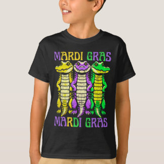 Aligator Crocodiles Louisiana Mardi Gras Karnival T-Shirt