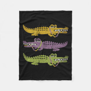 Aligator Crocodiles Mardi Gras Louisiana Männer Fr Fleecedecke