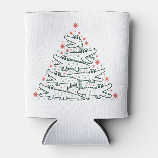 Aligator Weihnachtsbaum Funny Crocodile Florida Dosenkühler (Vorderseite)