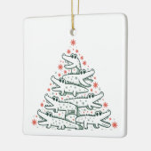 Aligator Weihnachtsbaum Funny Crocodile Florida Keramikornament (Links)