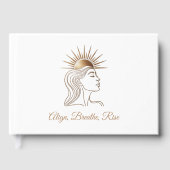 Align. Breathe. Rise. – Luxury Gold Sun Affirmatio Gästebuch (Vorderseite)