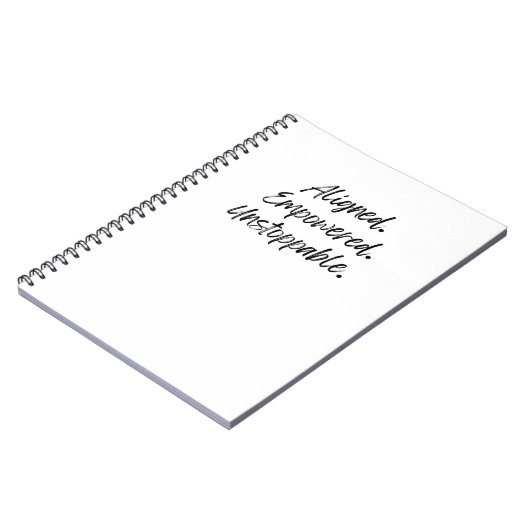 Aligned. Empowered. Unstoppable. Notizblock (Linke Seite)